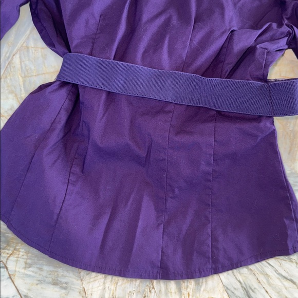 Bebe Deep Purple Ruffle Top Small - Picture 12 of 12